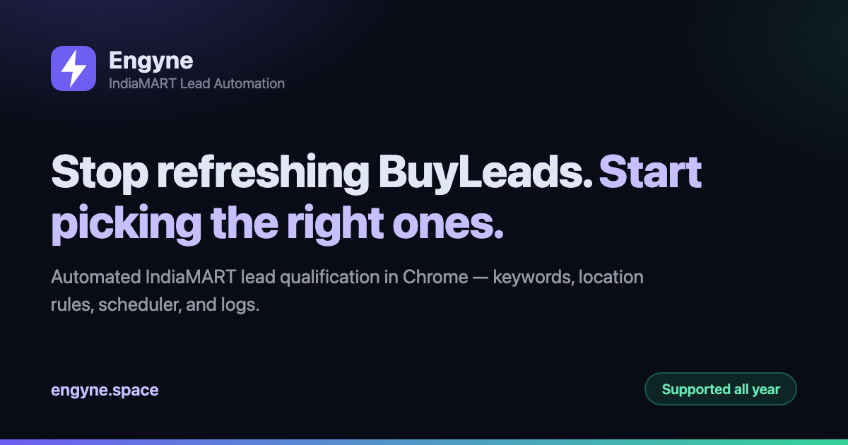 Engyne, an IndiaMART lead qualification product